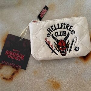 Primark White Quilted Hellfire Club Coin Pouch